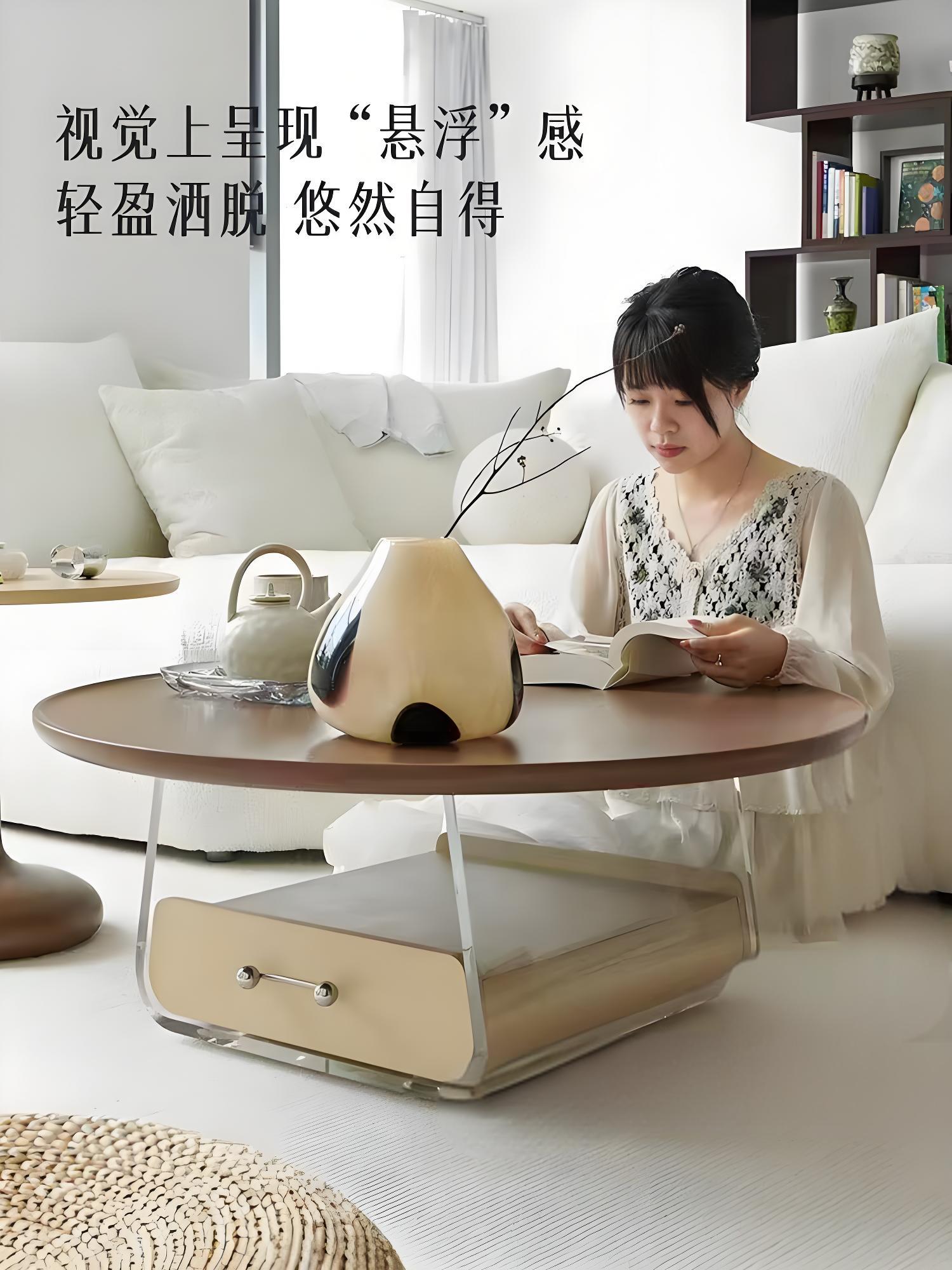 河北广安家居定制 弧形亚克力茶几